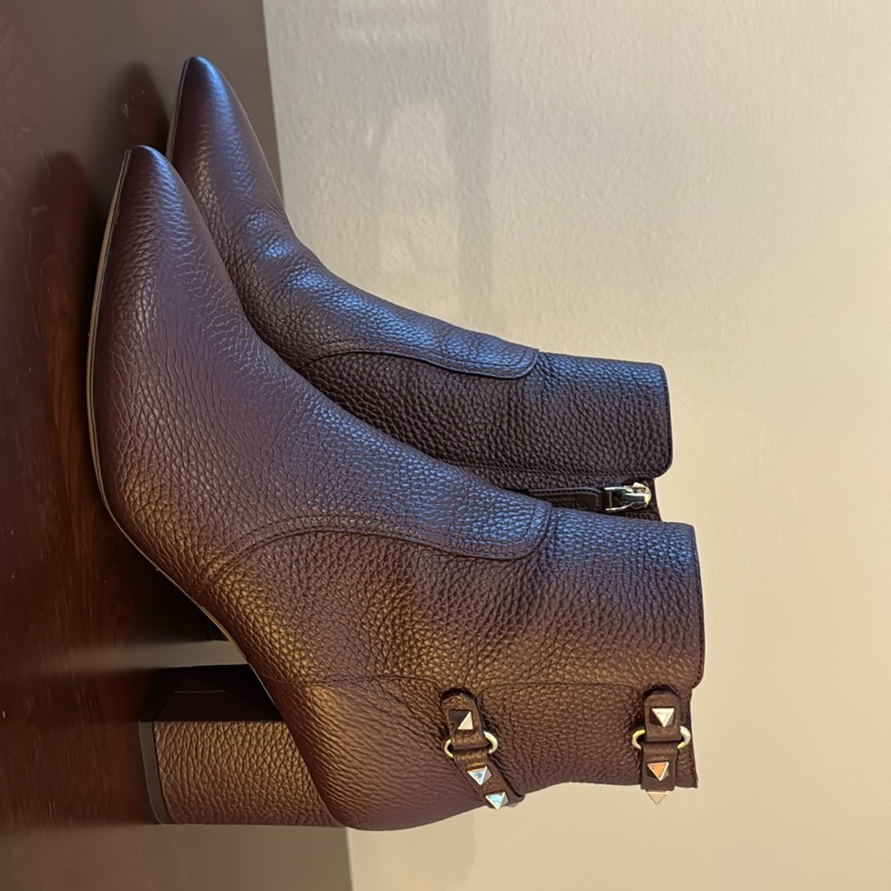 Valentino dark burgundy booties.  Worn twice, size 9.5 (40).